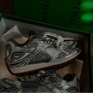 Bottega Veneta Metallic and Black Sneakers
